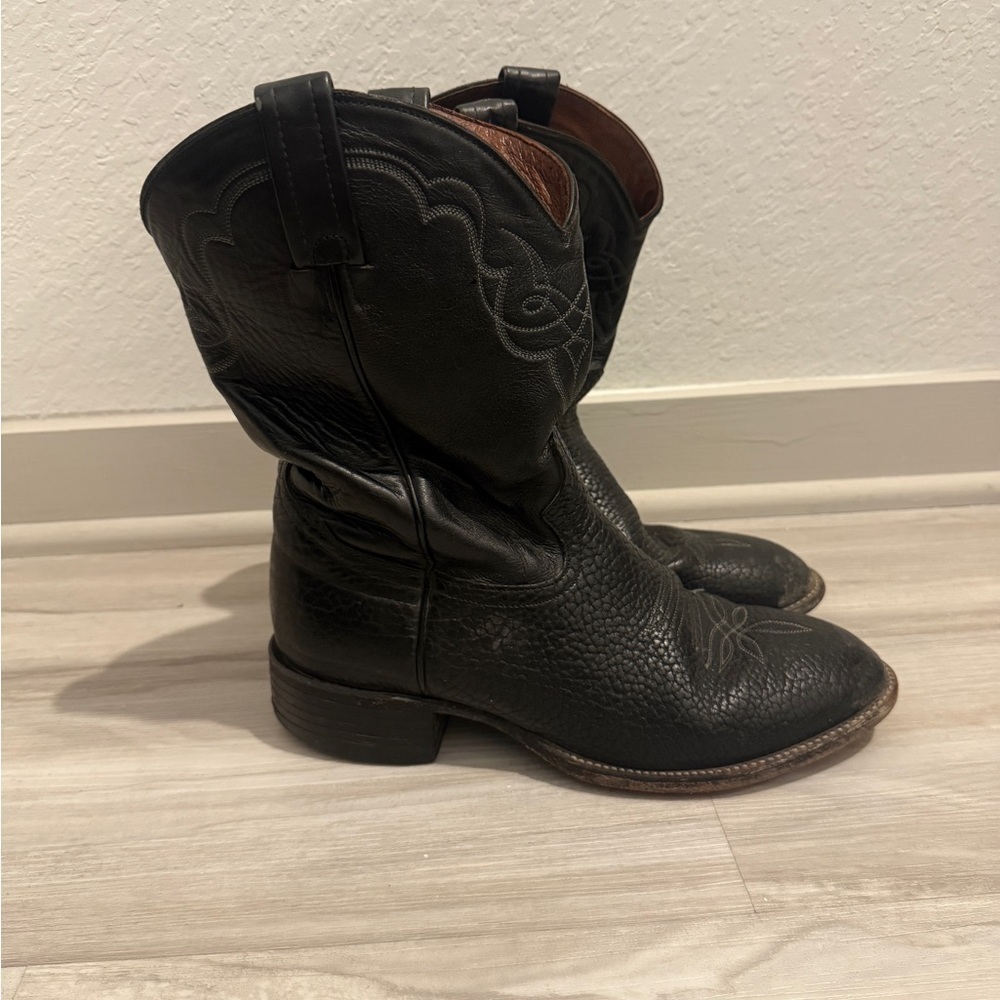 Tony Lama Black and Brown Cowboy Boots